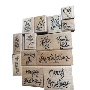 Stampin Up A Greeting for All Seasons Rubber Stamp Set